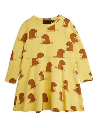 Walrus Aop Ls Dress Yellow Mini Rodini
