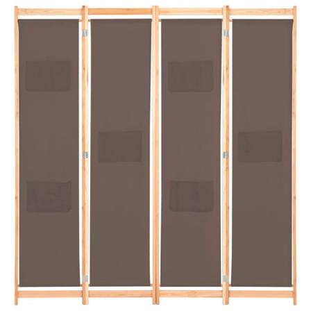 Vidaxl Rumsavdelare 4 Paneler 160x170x4 Cm Brun Tyg Brun