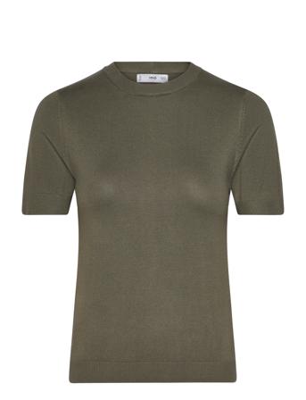 Short-Sleeved Fine-Knit Sweater Khaki Mango