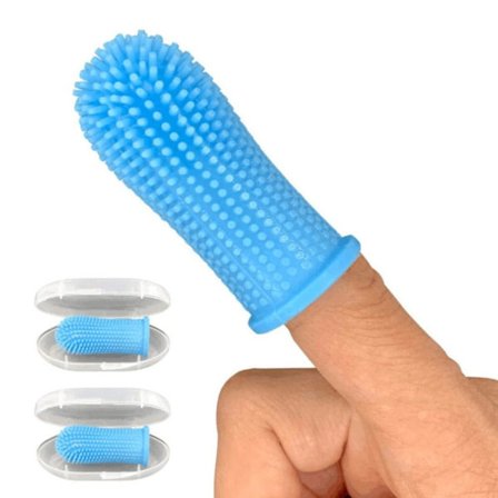 Baby Finger Tandbørste Silicon Tandbørste BLÅ 2 STK 2 STK