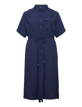Carcoris Ss Calf Shirt Dress Wvn Navy ONLY Carmakoma