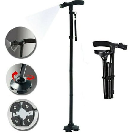 Justerbar foldbar herrestok - en roterende stok, der er egnet til alle typer terræn.