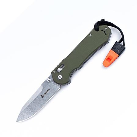 Ganzo G7452-ws-gr Grön Stentvättad Fällkniv Grön