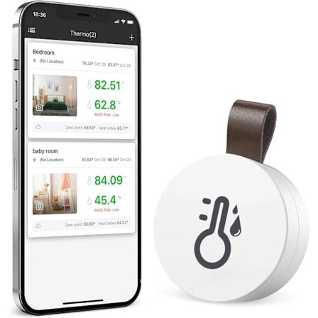 Bluetooth 5.0 termometer hygrometer, trådløs appkontroll Accura