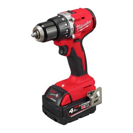Milwaukee M18 BLPDRC Slagbor med 2 x 4 Ah batterier, lader og veske, Maskiner