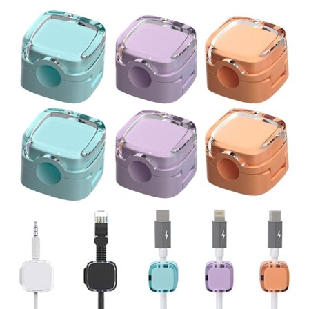 6 st Magnetisk Kabelorganiserare, Skrivbord Telefon USB Laddningskabel Förvaringshållare, Kontorsskrivbord Bilvägg