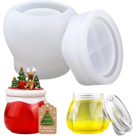 Form i Silikon, Resinburkform med Lock, Puddingburk Epoxiharts C