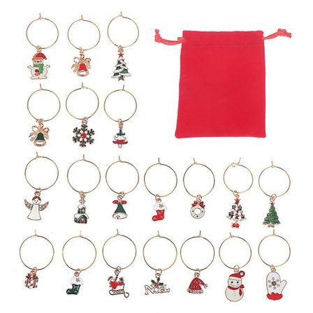 20 stk. Jul Vinglas Markører Holiday Drikke Markør Charms til Vin