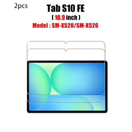 Karkaistu lasinen näytönsuojakalvo, sirpalesuoja ja kaarenesto, Samsung Galaxy Tab S10 Fe/Sm-X520/Sm-X526B 2 kpl