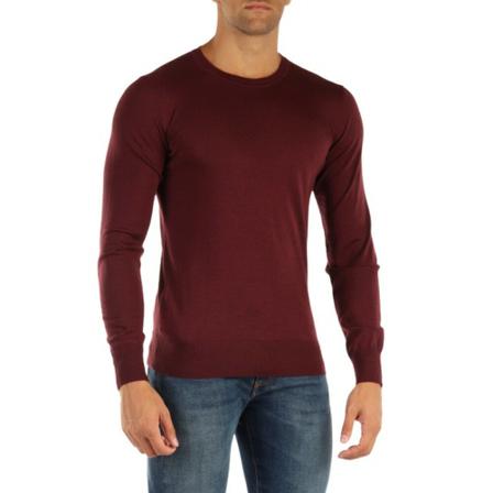 Emporio Armani - Stickade Tröjor - Röd - Herr - Storlek: L, Herr, Storlek: L