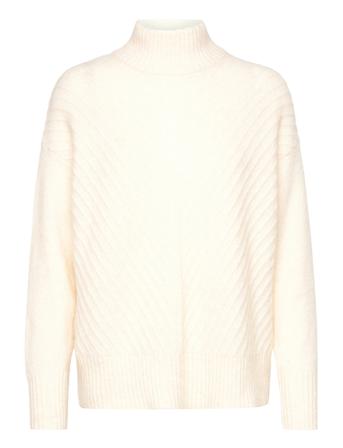 Slfsif Sisse Ls Knit Highneck B Tops Knitwear Turtleneck White Selected Femme
