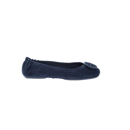 Tory Burch, Mini Travel Ballerinas in natural leather with logo Blauw, Dames, Maat:36 EU