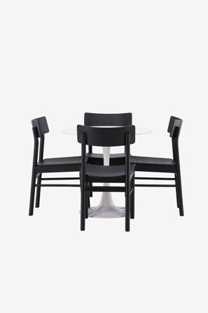 Venture Home - Matgrupp Hamden med 4 stycken stolar Montros - Beige - Matgrupp 4 personer - Från Homeroom