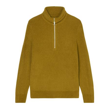 Marc O'Polo Relaxed chenille zip-neck jumper , Groen , Heren , Maat: S