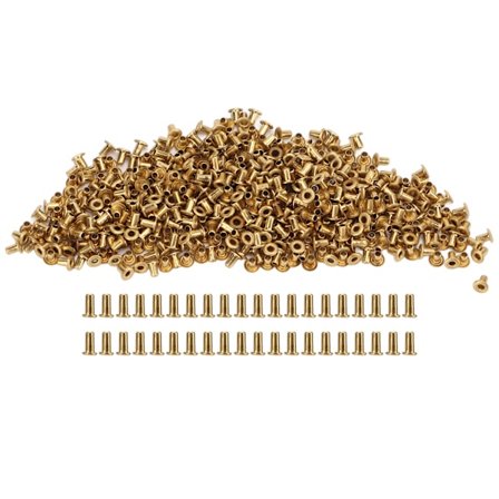 500 kpl onttoja niittejä pyöristetyt reunat erinomainen joustavuus messinki niitit vaatteet laukku tarvikkeet 1,5x3x3mm