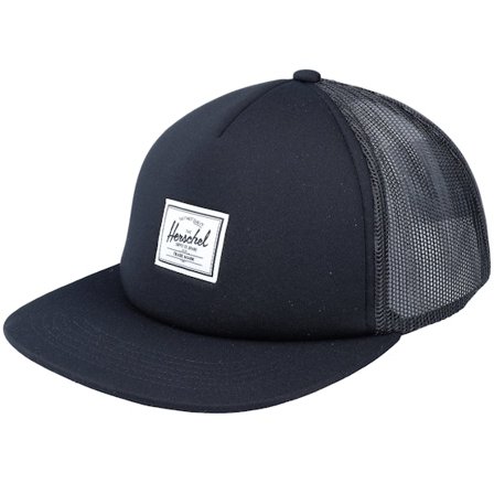 Herschel - Svart trucker Keps - Whaler Mesh Classic Logo Black Classic Label Snapback @ Hatstore