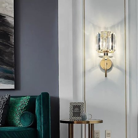 LED Vegglamper Luksus Stue Krystallvegglampe Gull