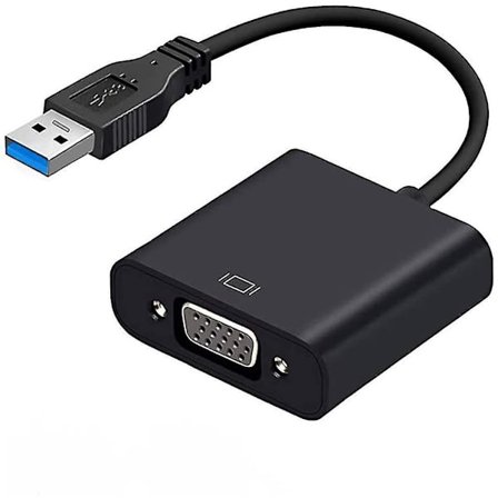 Usb 3.0 To Vga Adapter, Usb To Vga Video Adapter Converter External Video Graphic Card Multi Monitor Display 1080p Resolution Compatible With Windows