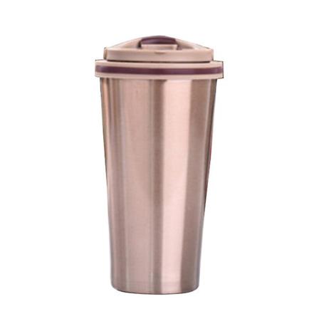 500 ml Ruostumattomasta Teräksestä Valmistettu Kahvikupillinen Kannettava Matkakahvimuki Kansi Naisille Miehille Vesi Kupillinen Muki (kulta)Kulta 