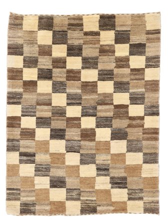 Hand Knotted Gabbeh Persia Fine Rug 110X143 Wool Brown/Beige Small