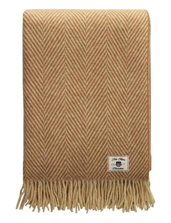 Herringb Wool Throw Home Textiles Cushions & Blankets Blankets & Throws Orange GANT