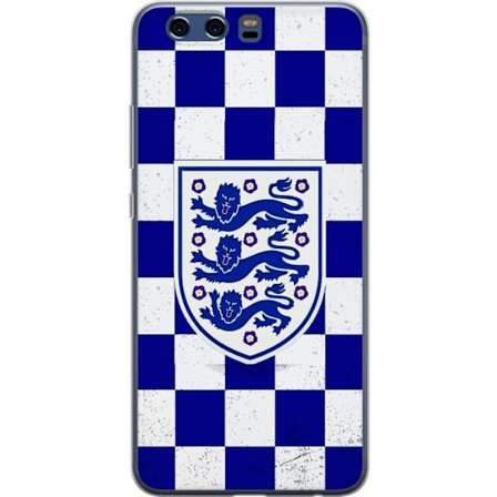 Kompatibel Mobilcover til Huawei Huawei P10 Grafisk skakternet mønster i blåt og hvidt med et klassisk heraldisk emblem, retro-inspireret sport- og