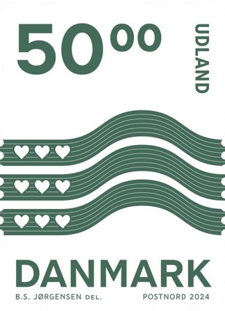 Danmark - Hjertebølger UDLAND dagligmærke - Postfrisk mærke