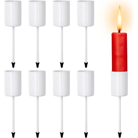 8 stk. Lysestage (Hvid) Jern Lysestage Borddekoration Lysestage til Kranse Borddekoration til Jul Bryllup Ceremoni Fødselsdag Valentinsdag