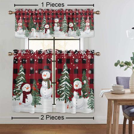 1/2 St Printed Pläd Blackout Valance Xmas Short Panel