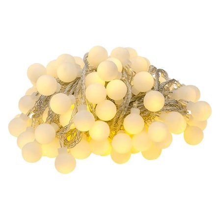 Batteridrevet LED-lyskæde med varm hvide kugler, romantisk festdekoration til jul, halloween, bryllup, fødselsdag, aftenindretning til soveværelset