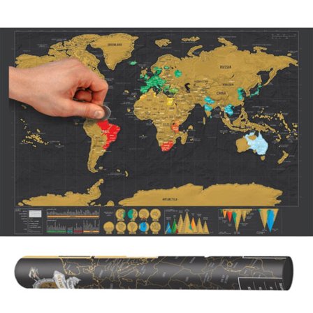 Kartta ja Scratch Map / World Map - 82 x 59 cm