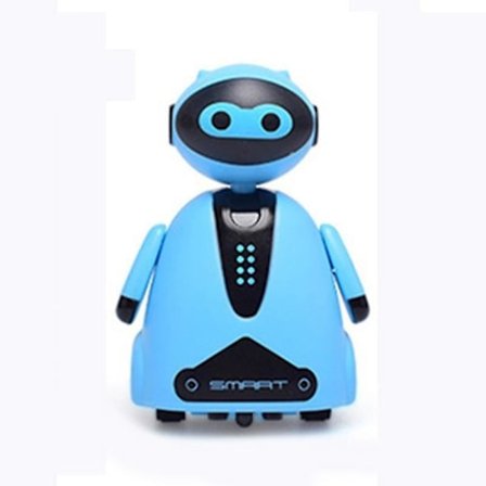 Induktiivinen sähköinen robotti LED-valoilla, mustan linjan uutuusradan ajoneuvolelu lapselle | RC-robotti (sininen)