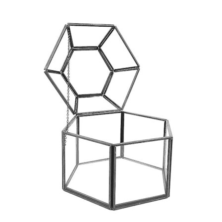 Bordplade Display Til Vitrine Med Klar Glaspanel Hængslet Låg Terrarium Boks Til