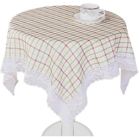 Dekorativ Rund Dug med Støvfri Blondekant Firkantet Dug