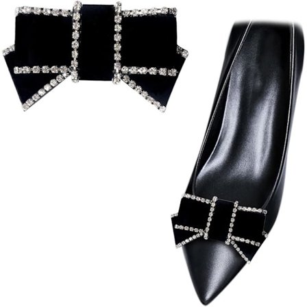 Klassiske dekorative skoklips firkantet sløyfe hæler tilbehør Rhin