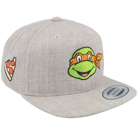 TMNT - Gris snapback Gorra - Kids Michelangelo Face Grey Snapback @ Hatstore