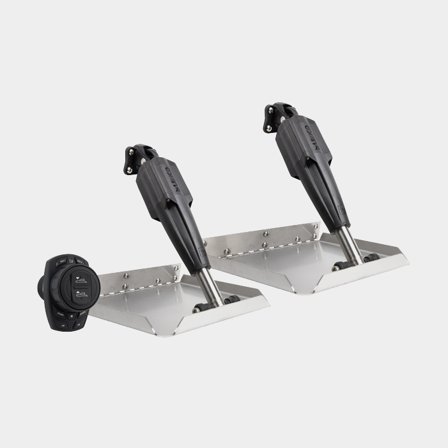 Kit de flaps elétrico Lenco, 12 x 12" (30 x 30 cm), para embarcações de 18 - 32 pés (5.5 - 9.5 m), 12 V, alumínio, com flaps + atuadores + painel de 