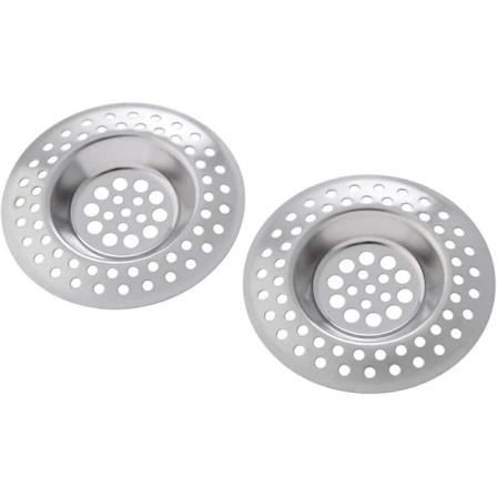 Sil for avløp, sett med 2, rustfritt stål, 7 cm, skinnende