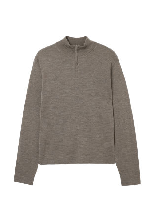 NORVIE Ulltröja med half zip MAEL Tröjor Brun M