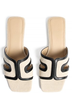 Handpicked x NA-KD Contrast Slip In Sandal - Lave sko - Beige - EU 39