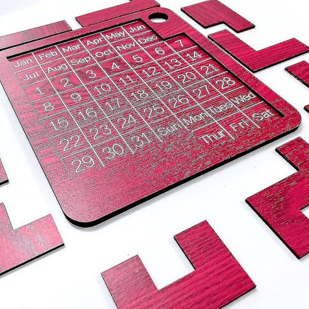Kalenderpuslespill Måned + Dag + Uke Kalender Hjemmedekorativ (rød) (FMY)
