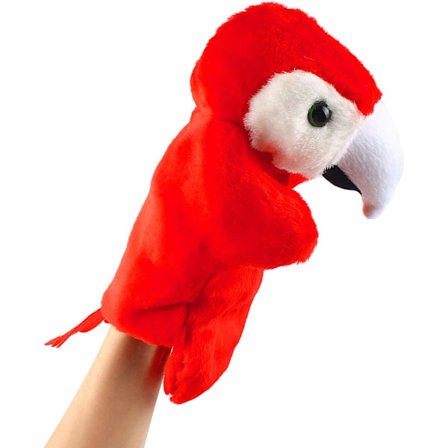 Charming Zone pehmoinen käsinukke eläinlelu,25cm(SO-07 Punainen papukaija