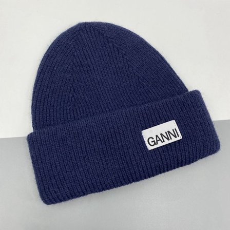 Strikket Ganni vinter varm beanie med mansjetter for menn og kvinner, strikket stretch beanie lue