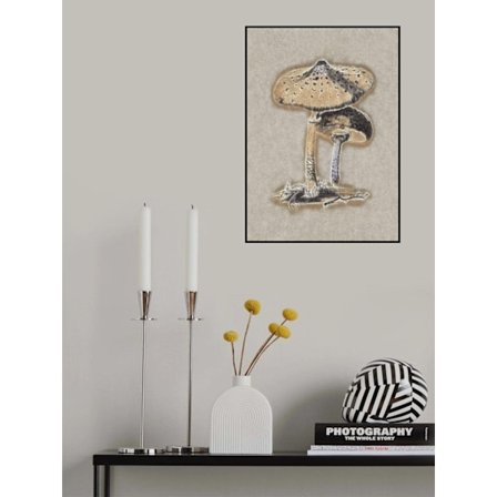 Käsin piirretty sateenvarjosieni ruskea