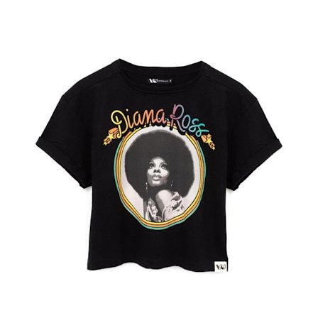 Diana Ross Dam/Dam Crop T-shirt XL Svart/Vit