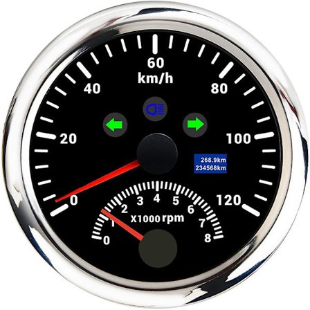 85 mm GPS-speedometer med 8000 o/min omdrejningstæller Universal motorcykel digital speedometer Tacho-måler sensor til bil lastbil båd 12v