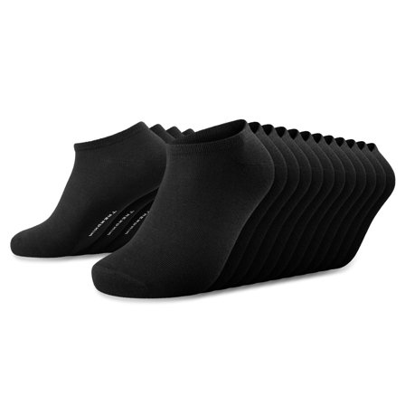 FreeFeel | Meias Curtas Pretas em Bambu - Lote de 12 for Men