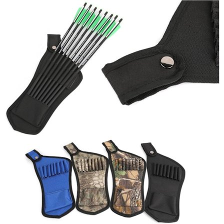 Jousiammunnan varsijousen nuoliviini, vyötäröllä kannettava kotelo, 8 nuolen säilytykseen, metsästysvarsijousen nuoliviini, musta viini