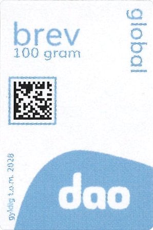 DAO brevmærke 100 gram Udland