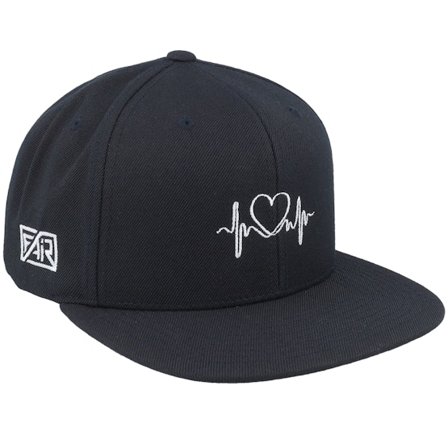 Fair - Musta snapback Lippis - Heart & Heartbeat Black Snapback @ Hatstore